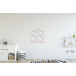 Grijs - Marmer - Klassiek - Aders textielposter latten blank klein 122 -kinderkamer