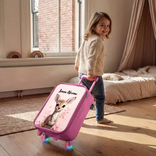 Hedwig hertje Kinderkoffer - Roze klein -sfeer1