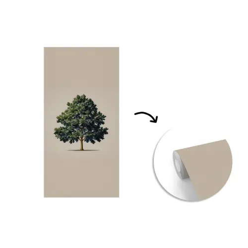 Eikenboom - Schaduw - Egaal fotobehang vinyl groot -3d