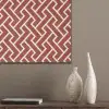 Rood - Beige - Patroon - Lijnen PET vilt klein 837 -sfeer6_closeup