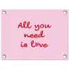 Tekst - Roze - Love - Hart tuinposter los doek klein -3d