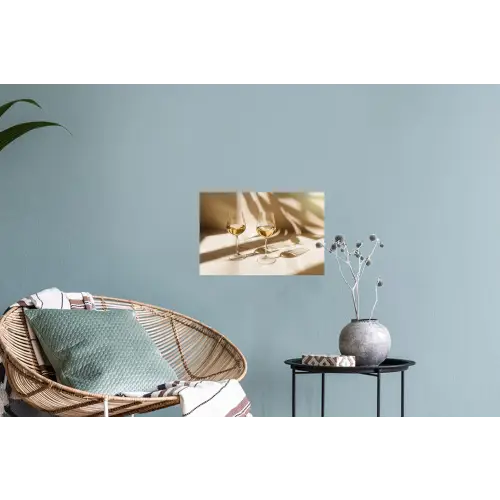 Wijn - Wijnglazen - Wit Muursticker klein -plant