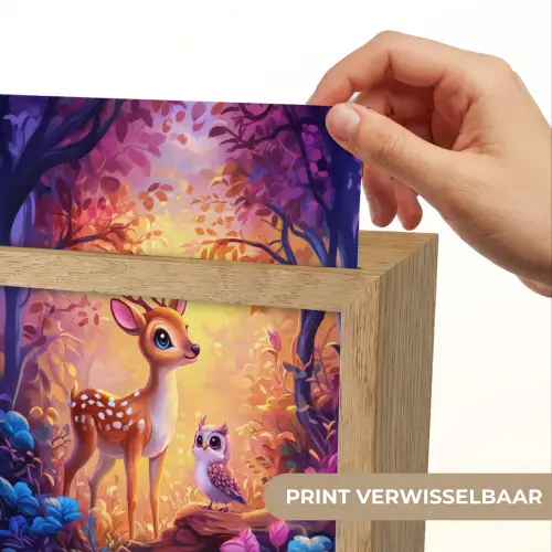 Hertje - Uil - Fantasie - Bos Light Box met kabel (Kinderlampje) klein -USP_websiteprintNL