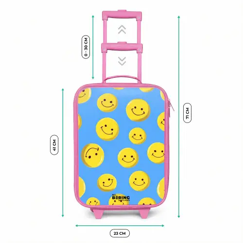 Vrolijke smileyregen Kinderkoffer - Roze klein -productfoto_formaten