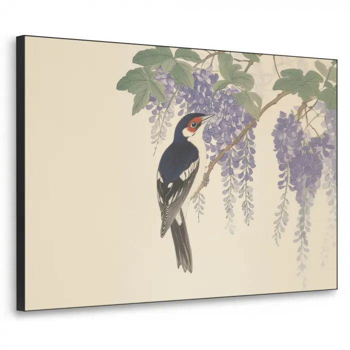 Specht - Bloemen - Paars Textielframe zwart klein -3d
