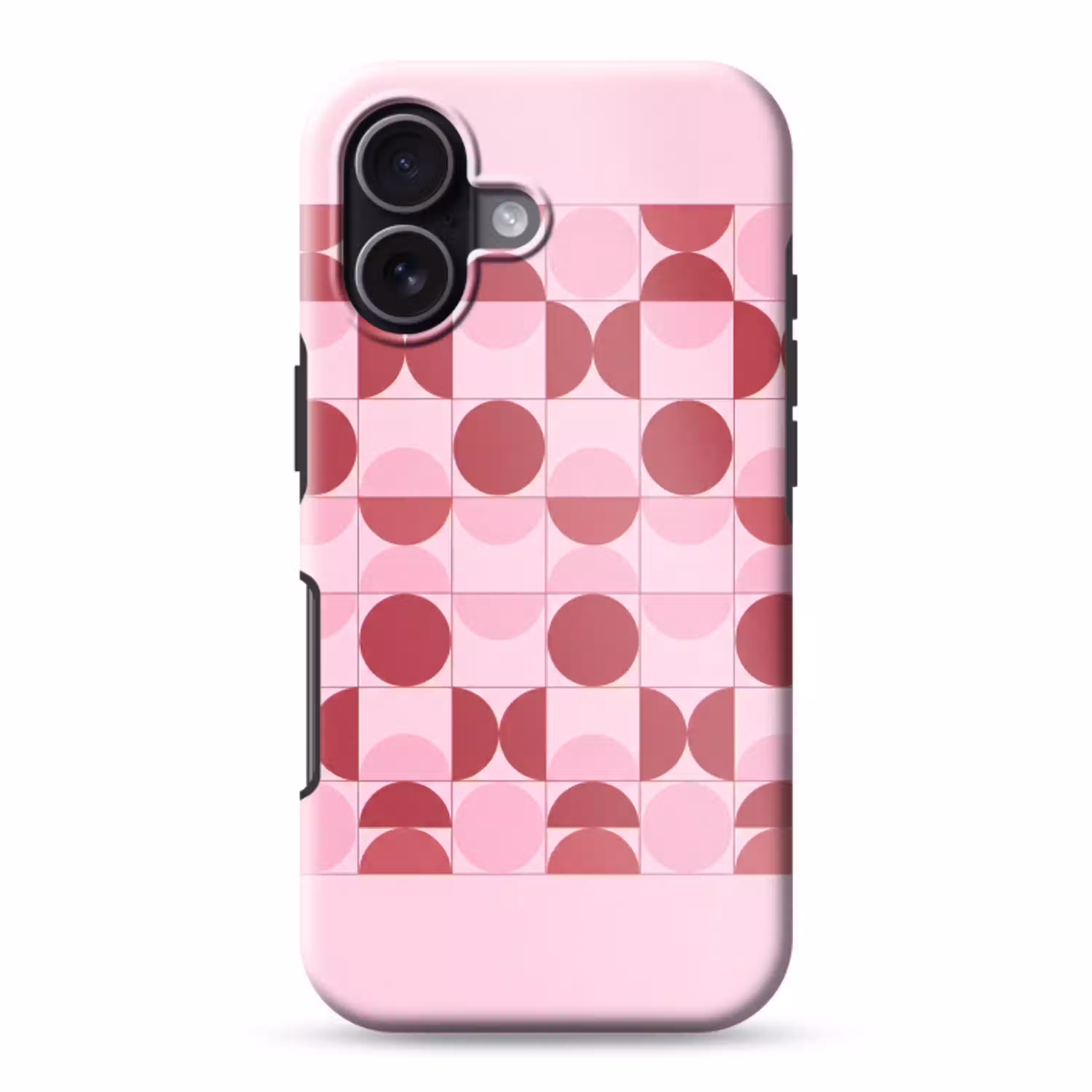 Abstract - Geometrisch - Cirkels - Roze - Modern Toughcase MagSafe Apple iPhone 17 klein -3d
