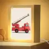 Illustratie - Brandweer - Rood - Minimalistisch Light Box met kabel (Kinderlampje) klein -zzzz_3d_website