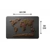 Wereldkaart - Koffie - Grijs Placemat vinyl groot -specs