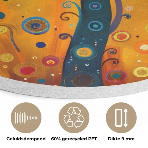 Abstract - Boom - Levensboom - Modern Akoestische PET Vilt - Rond klein -closeup_NL