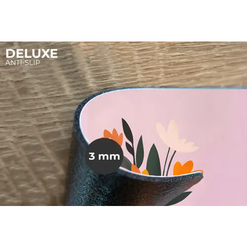 Tulpen - Vaas - Strepen - Paars Placemat vinyl groot -closeup