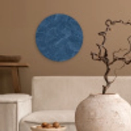Golven - Textuur - Patroon - Blauw Wandcirkel kunststof plaat 5mm dik klein 188 -sfeer1