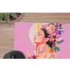 Vrouw - Bloemen - Paars - Abstract muismat rubber klein -closeup