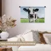 Koe - Weiland - Natuur - Dieren - Gras Wandkleed katoen klein -sfeer1