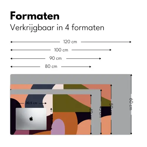 Vormen - Abstract - Kleuren - Vierkant Muismat XXL klein -sfeer5