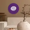 Passievrucht - Zaadjes - Paars - Minimalistisch Wandcirkel kunststof plaat 5mm dik klein -sfeer1