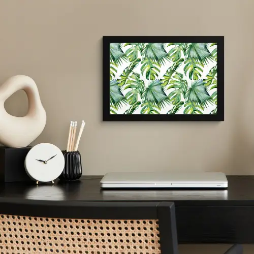 Monstera - Palmblad - Jungle - Tropisch fotolijst zwart zonder passe partout klein -sfeer1