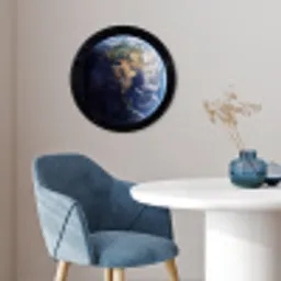 Aarde - Ruimte - Blauw - Groen Fotolijst rond zonder passe partout klein -sfeer2