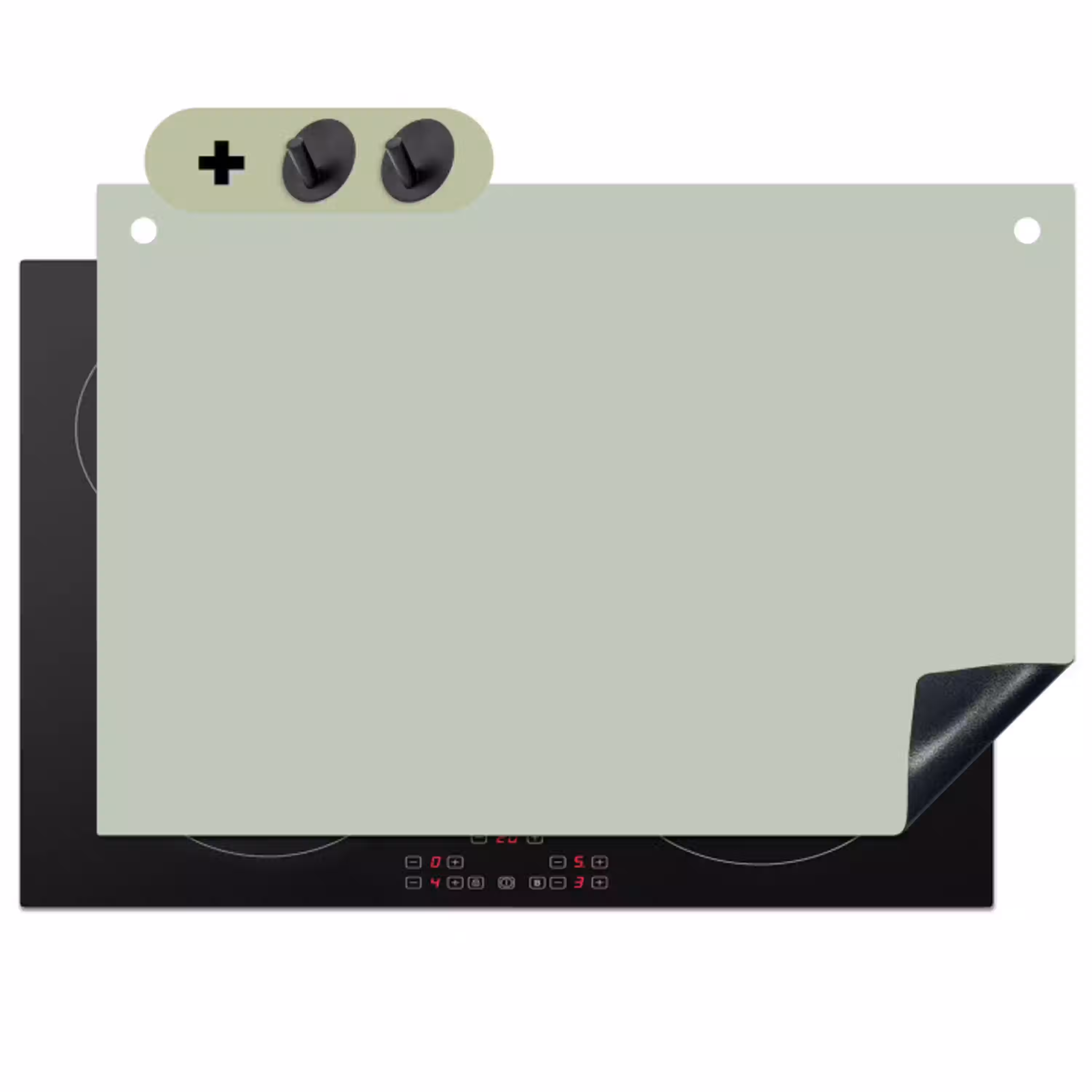 Frosted - Mint - Groen Inductie beschemer met haakjes klein 777 -3d