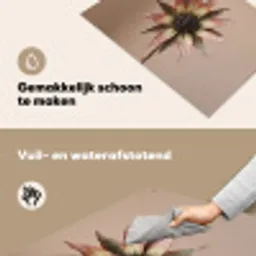 Droogbloem - Protea - Vintage - Beige - Rustiek Inductie beschemer met haakjes klein -ky-schoon-nl