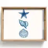 Zeester - Schelpen - Blauw Dienblad Rechthoek middel -z3d_shopping