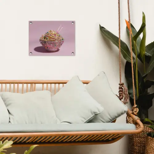 Noodles - Edelstenen - Stokjes - Roze tuinposter los doek klein -sfeer7