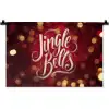 Jingle - Bells - Kerst - Rood Wandkleed katoen klein -zz3d