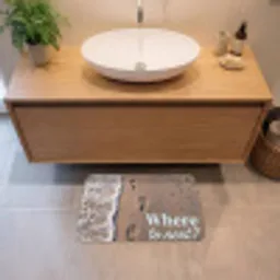 Where to next - Strand - Voetstappen Badmat klein -sfeer1