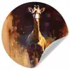 Giraf - Bruin - Abstract - Geschilderd Wandcirkel behangsticker klein -3d