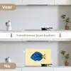 Blauw - Dory - Vis - Staartvin keuken achterwand spatscherm klein -voor_na_NL