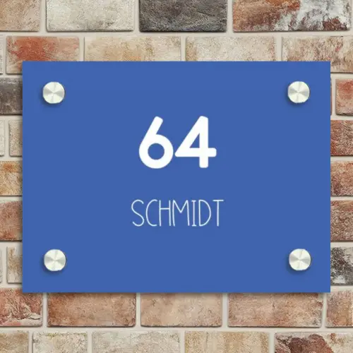 Kobaltblauw - Modern Naambord Rechthoek middel -sfeer3