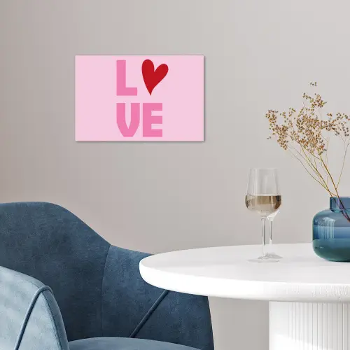 Love - Roze - Hart - Valentijn poster papier klein -sfeer3
