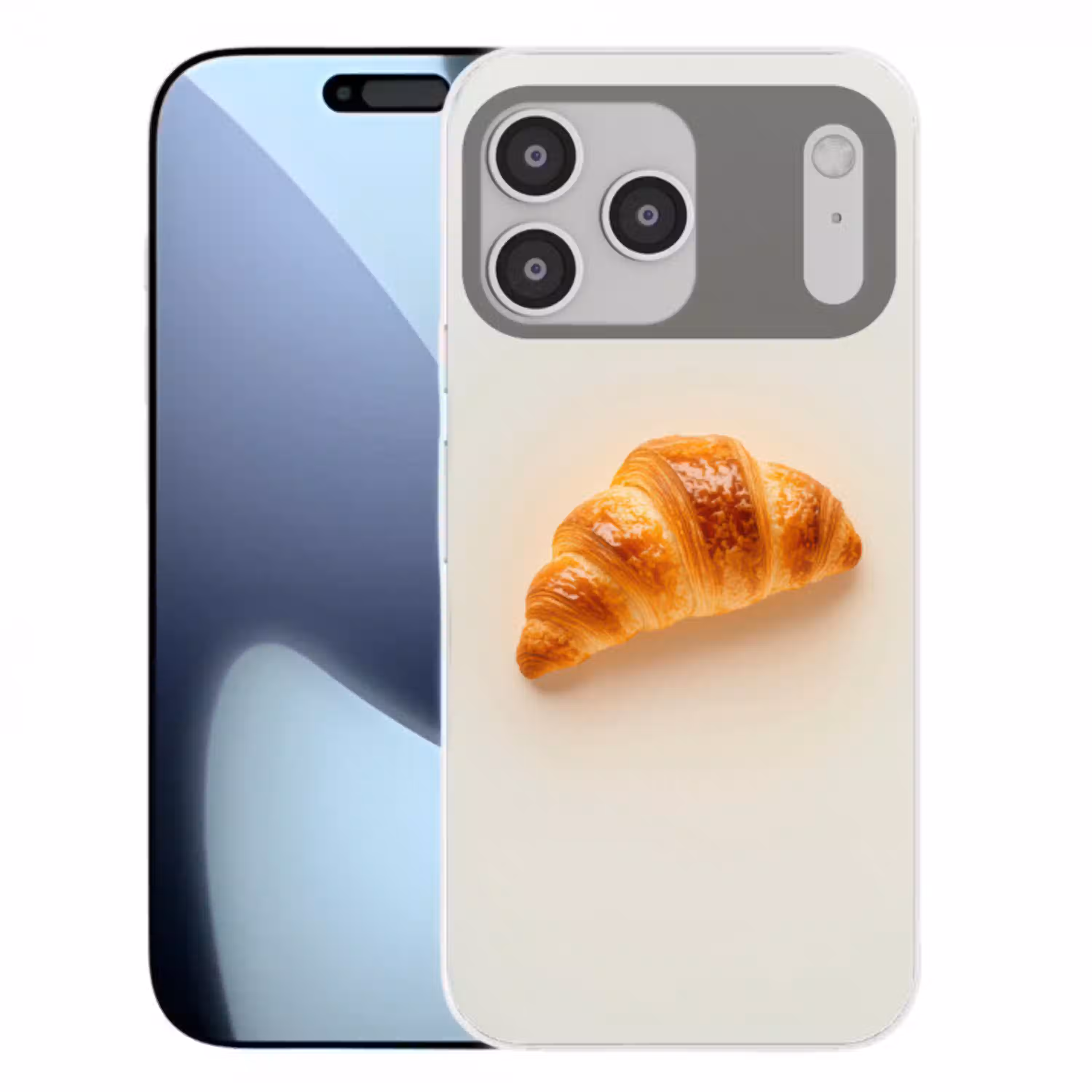 Croissant - Brood - Beige Telefoonhoesje iPhone 17 Pro Max klein -3d