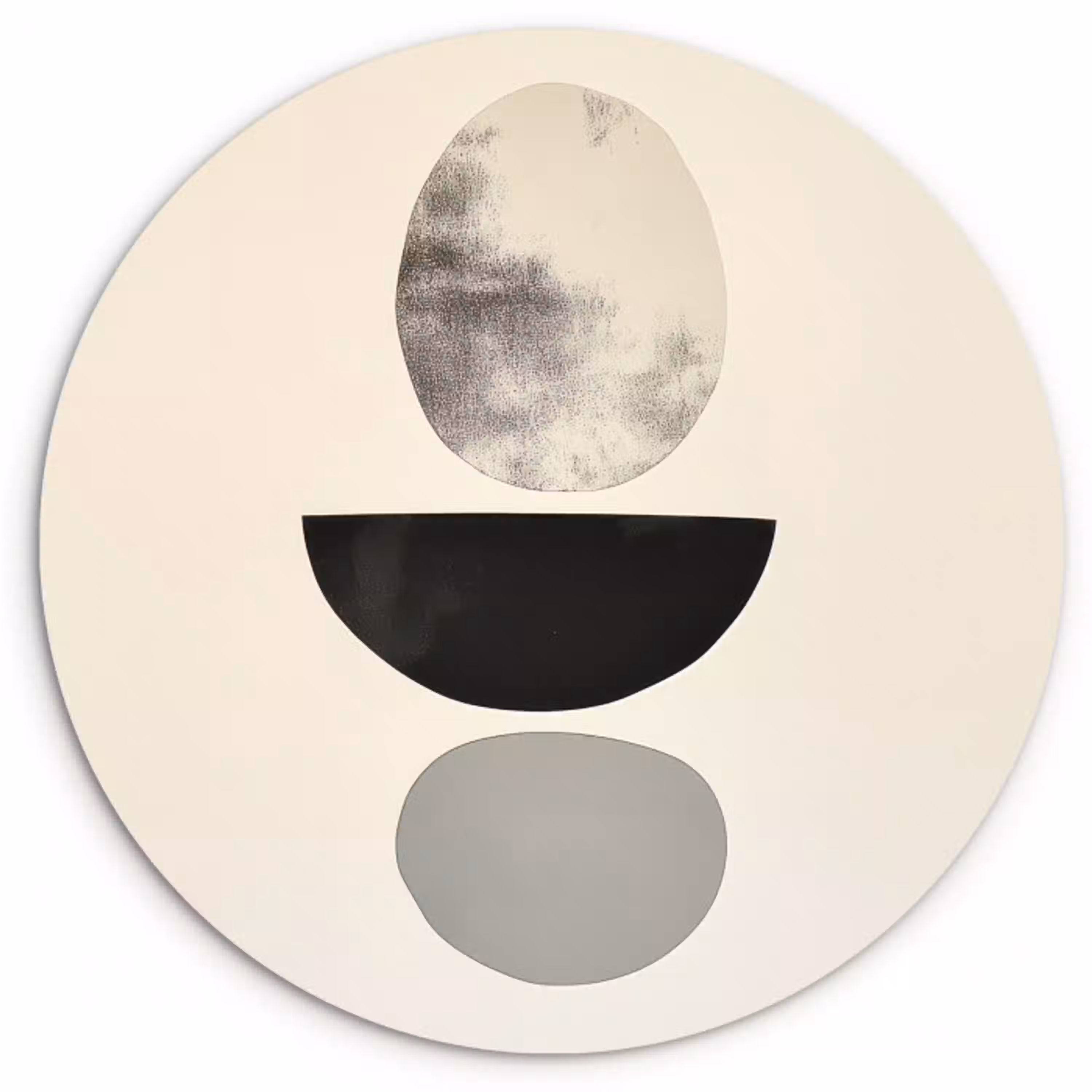 Beige - Japandi - Wabi sabi Wandcirkel plexiglas klein -3d
