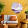 Golven - Heuvels - Abstract - Paars Wandcirkel Organisch Plexiglas middel -sfeer4