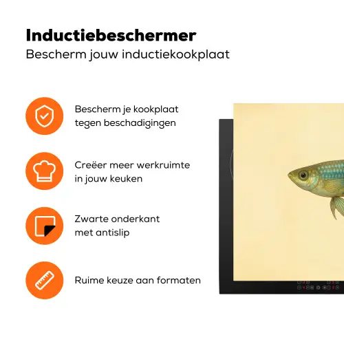 Vis - illustratie - Stippen - Oranje Inductie beschermer vinyl 3mm klein -zzzzzzz-td-ups