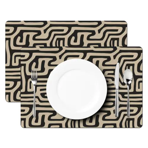 Grafisch - Lijnen - Zwart Placemat vinyl groot 368 -zzsfeer2_Kitchenyeah-website