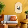 Panda - Beige - Minimalistisch Wandcirkel Ovaal Forex klein -sfeer4