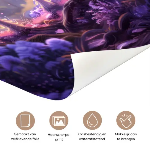 Eenhoorn - Paars - Sprookje - Fantasy dier deurposter klein -closeup_NL