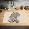 Lijnen - Abstract - Golvend - Zwart Inductie beschermer vinyl 3mm klein -sfeer5