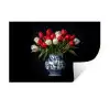 Rode - Bloemen - Tulpen - Vaas Muursticker klein -3d