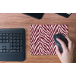 Zebra - Motief - Bordeaux - Rood muismat rubber klein 262 -toetsenbord