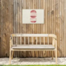 Minimalistisch - Cirkels - Roze Tuinposter op houten frame 2 cm dik klein -sfeer4