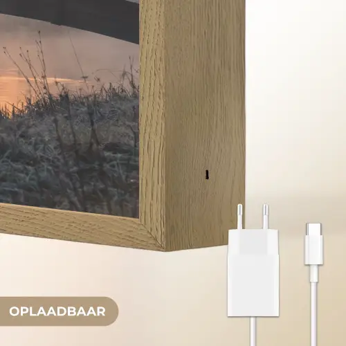 Brug - Mist - Bomen - Water Light Box met batterij (Wandlamp) middel -USP_websiteoplaadbaarNL