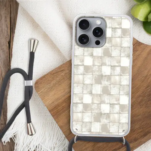 Tegel - Patroon - Verweerd Hoesje iPhone 16 Pro Max met koord klein 804 -sfeer4