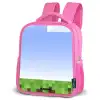 Pixel wereld Kinderrugzak - Roze middel -schuin