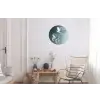 Kristal - Bloemen - Grijs Wandcirkel aluminium klein -woonkamer