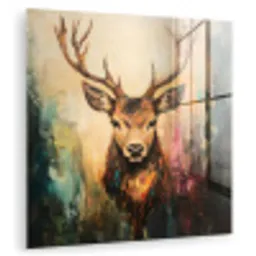 Hert - Geverfd - Gewei - Bruin plexiglas 5mm klein -zzzproduct_nieuw