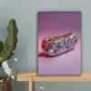 Hotdog - Steentjes - Glitters - Paars canvas 2cm klein -sfeer4
