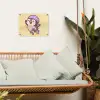 Pinguïn - Rolschaatsen - Geel - Energiek tuinposter los doek klein -sfeer7