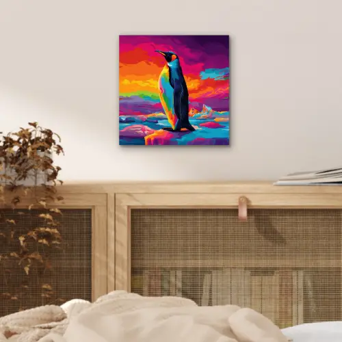 Ijsschots - Pinguïn - Abstract - Lucht aluminium wit klein -sfeer3